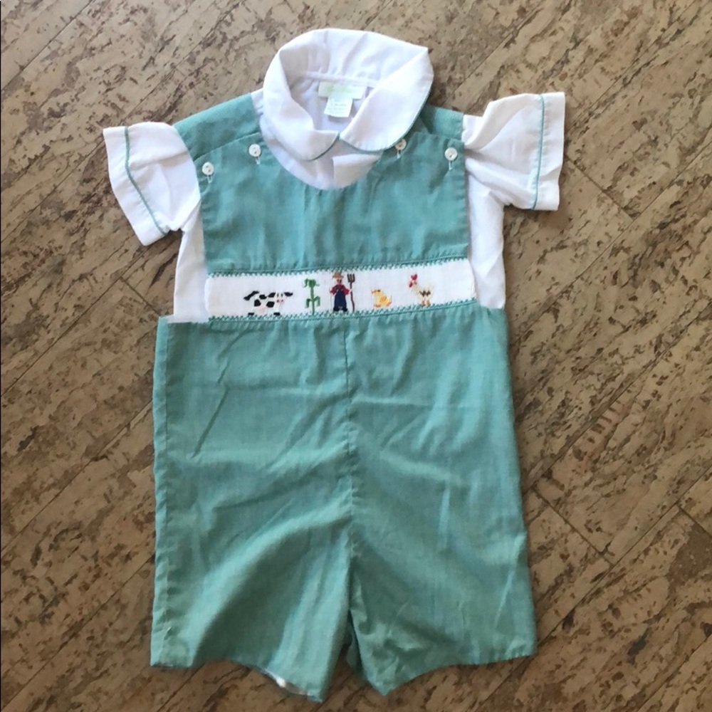 Smocked two-piece outfit